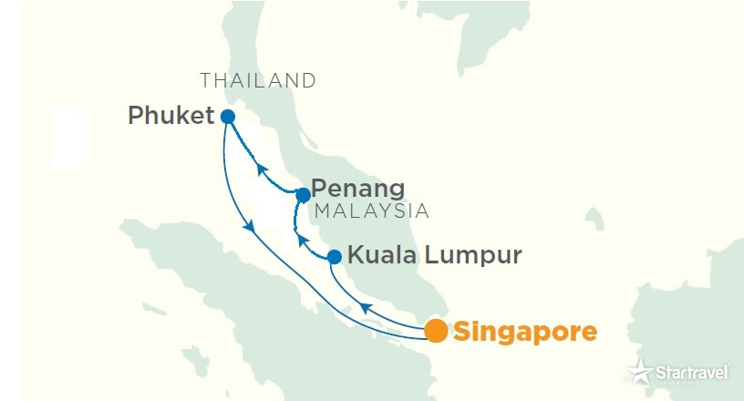 Du thuyền 5 sao khám phá Singapore - Malaysia - Thái Lan